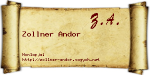 Zollner Andor névjegykártya